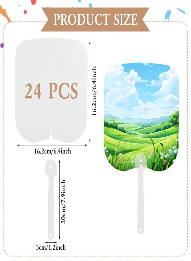 LAIAMER 24 Pcs Sublimation Fans Blank, Double-Sided DIY Sublimation Hand Fans for Church Parties & Graduation Party Favors & Wedding Fan for Guests - Image 3